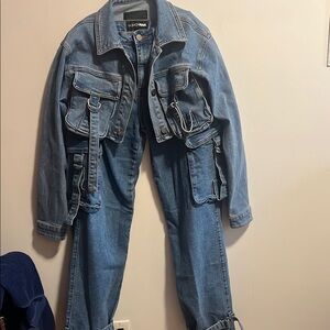 Blue Denim Jacket and Jeans Set